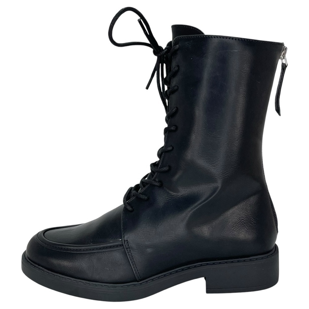 Journee Collection Nikks Black Faux Leather High Top Womens Boots Size 8M - Picture 3 of 9